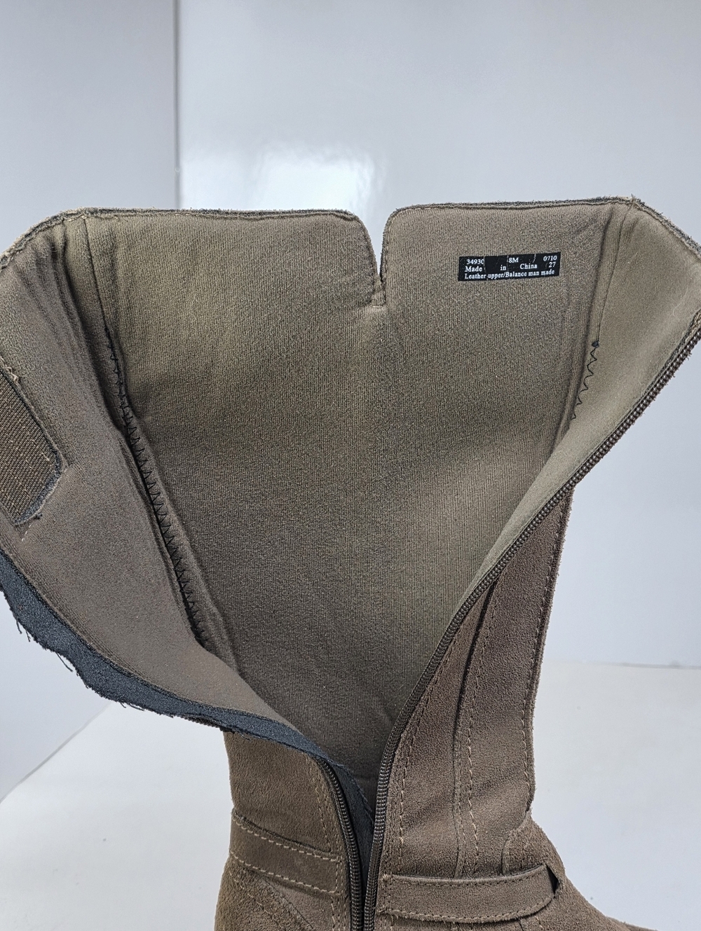 Clarks Derby Palace Suede Leather Tan Knee High Boots - Picture 14 of 15